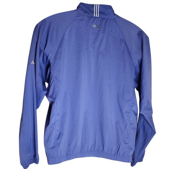 Vtg Adidas Climaproof Long Sleeve Zippered Blue Windbreaker w/ Pockets Women Med - Picture 2 of 13